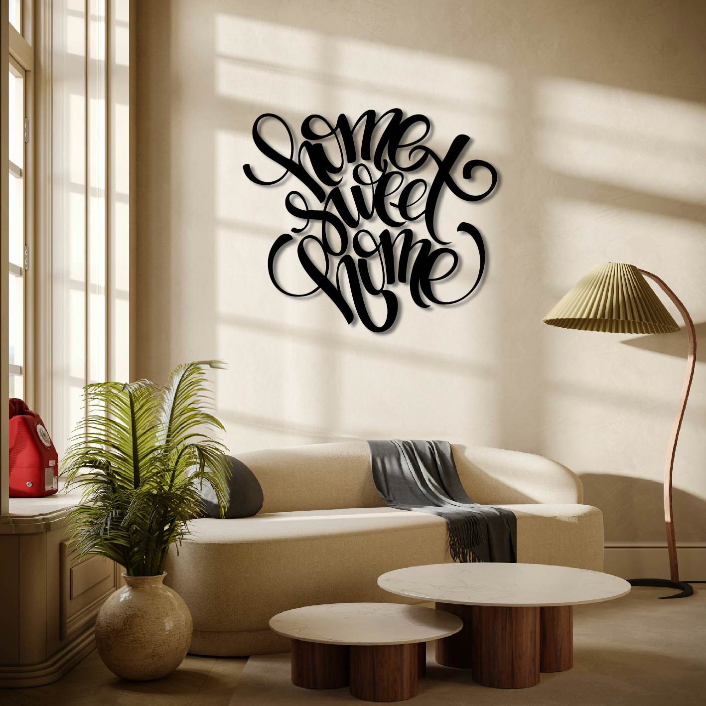 HOME SWEET HOME SCRIPT METAL WALL ART
