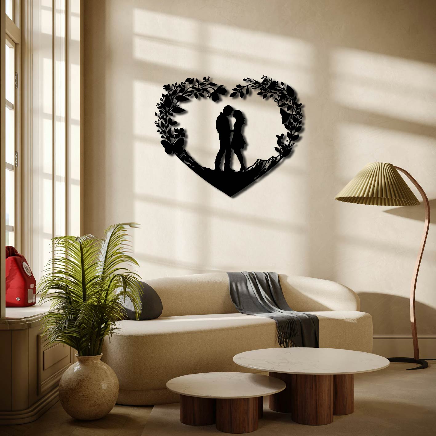 HILLSIDE LOVERS METAL WALL ART