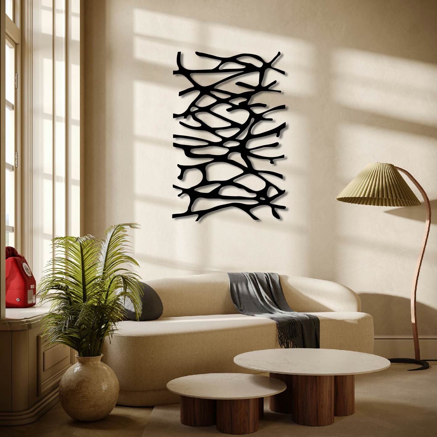 ABSTRACT STICKS METAL WALL ART