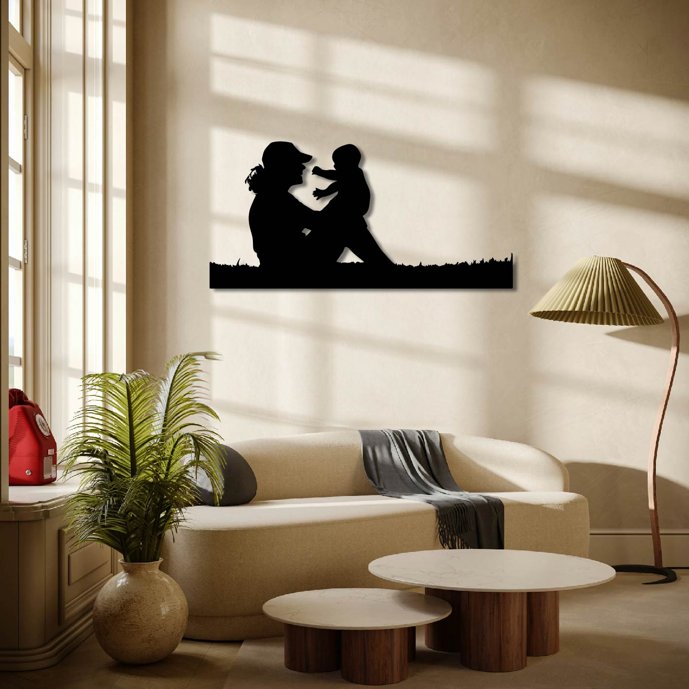 MOTHER AND BABY METAL WALL ART