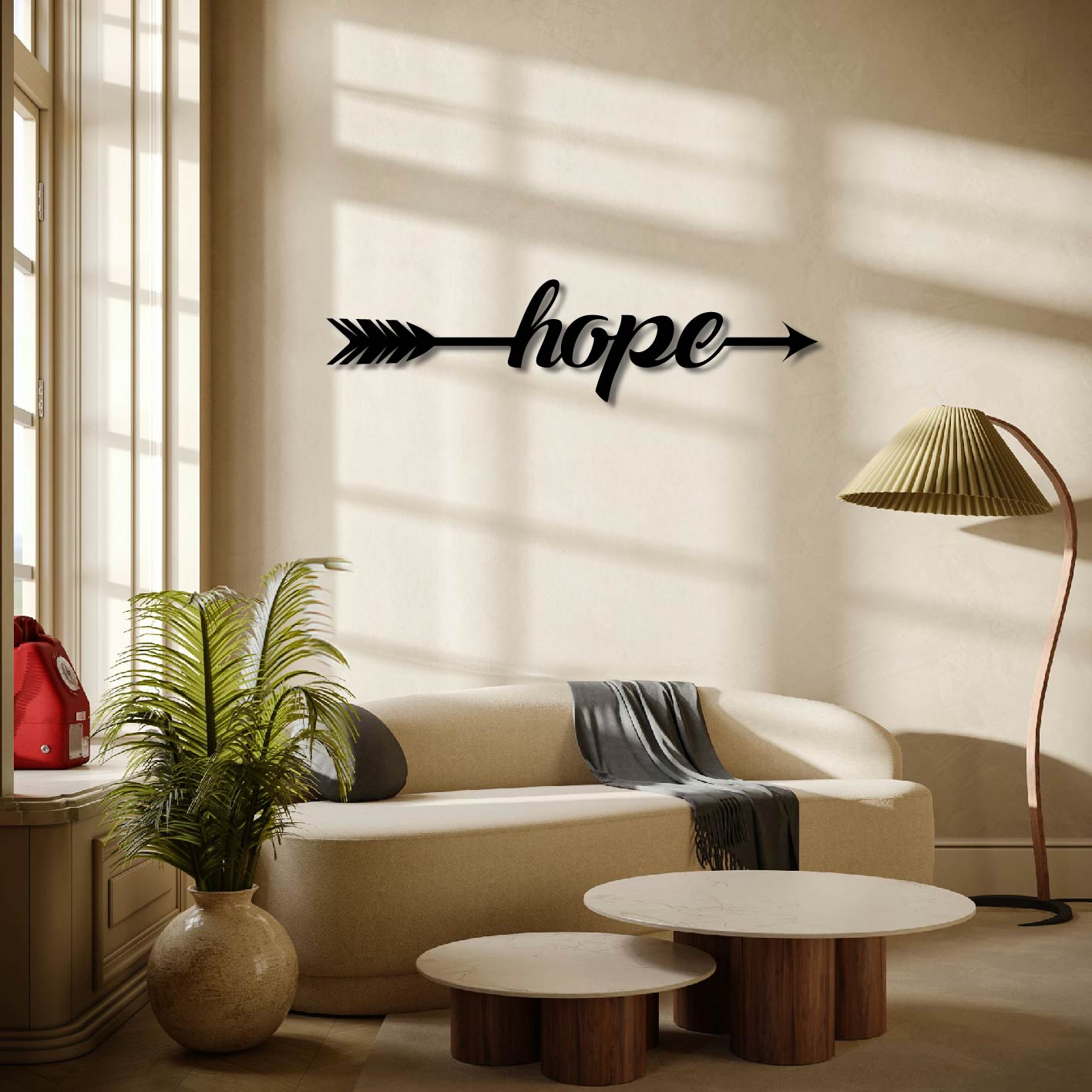 HOPE ARROW SIGN METAL WALL ART