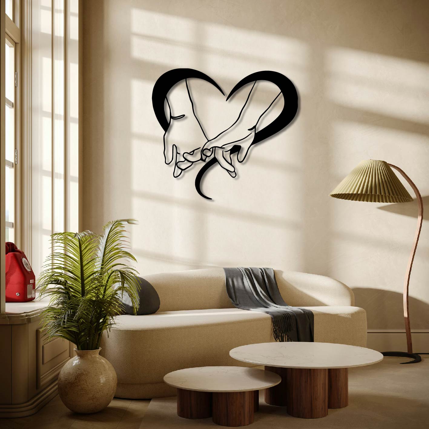 HANDS HEART METAL WALL ART