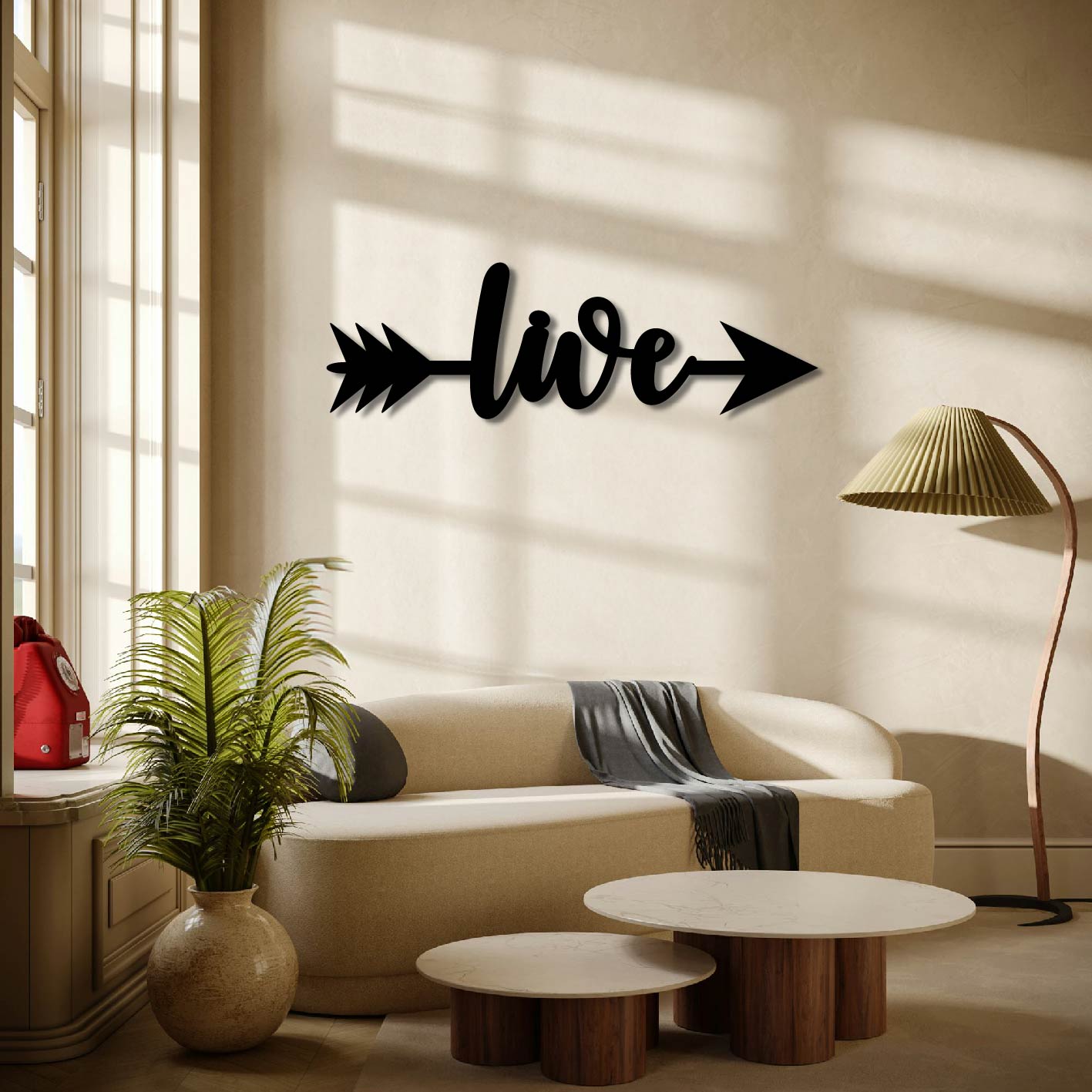 LIVE ARROW SIGN METAL WALL ART