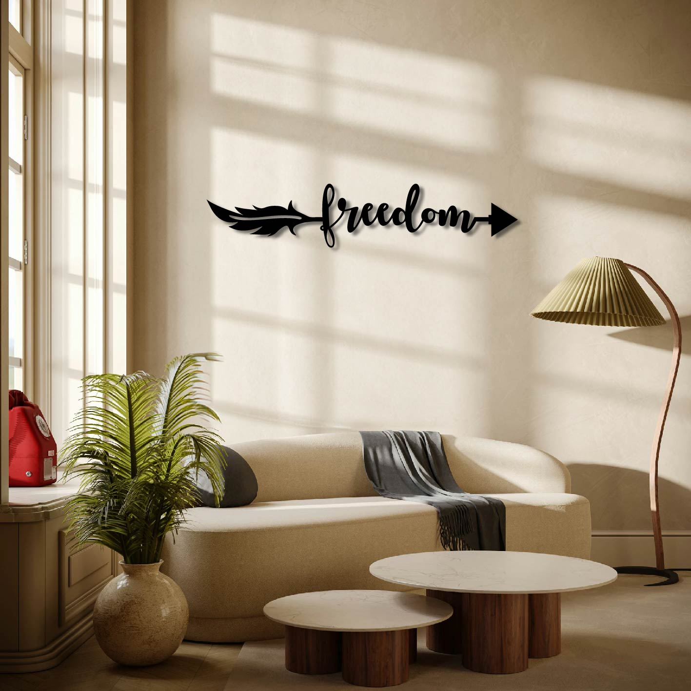 FREEDOM ARROW SIGN METAL WALL ART