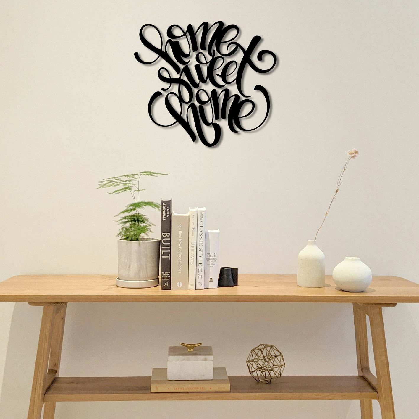 HOME SWEET HOME SCRIPT METAL WALL ART