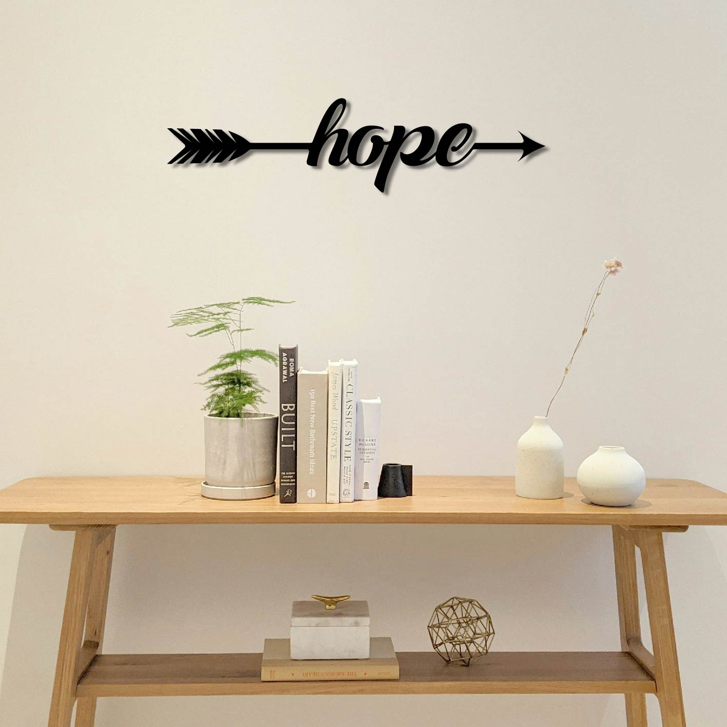 HOPE ARROW SIGN METAL WALL ART
