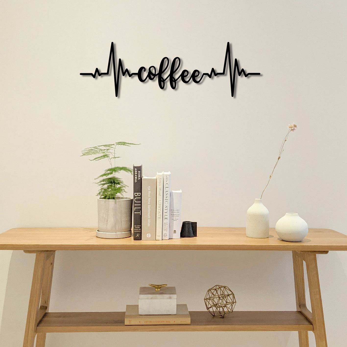COFFEE HEARTBEAT METAL WALL ART