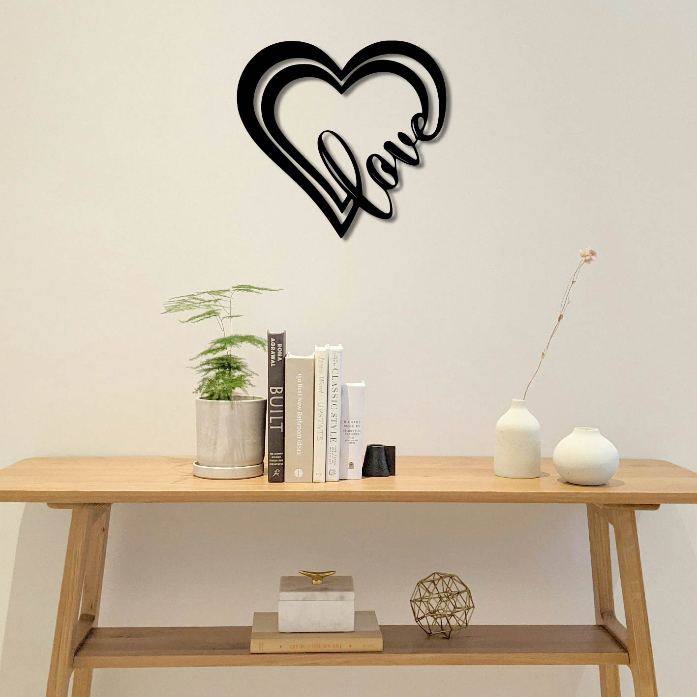 HEARTS LOVE METAL WALL ART