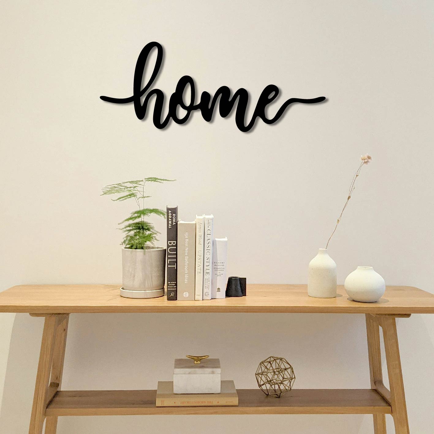HOME SCRIPT SIGN METAL WALL ART