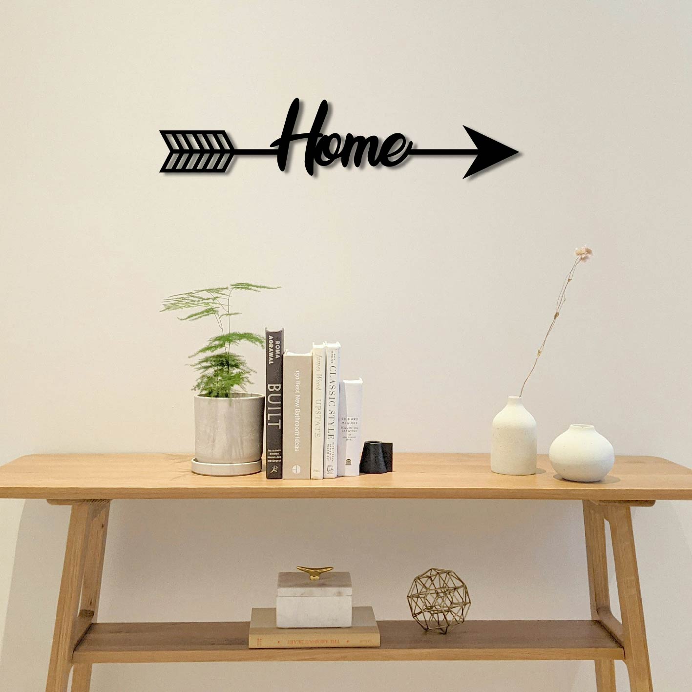 HOME ARROW SIGN METAL WALL ART