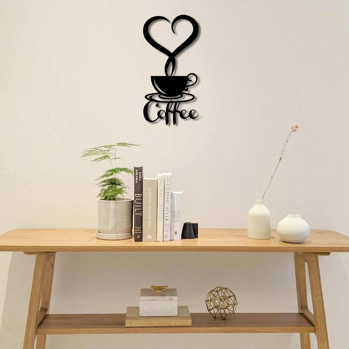 COFFEE HEART METAL WALL ART