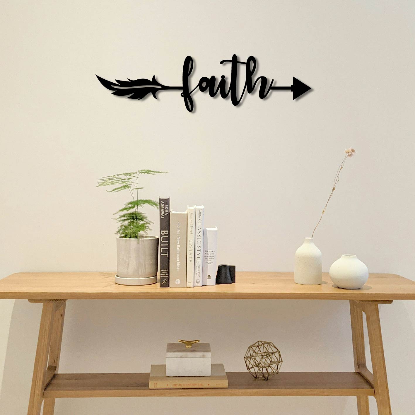 FAITH ARROW SIGN METAL WALL ART