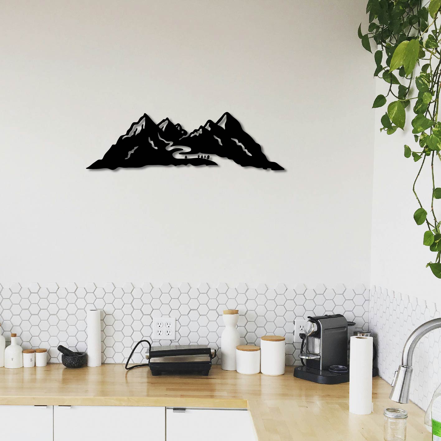 MOUNTAINS PATH METAL WALL ART