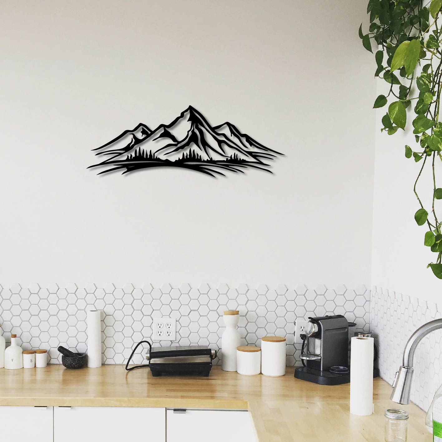 FOREST MOUNTAIN RANGE METAL WALL ART