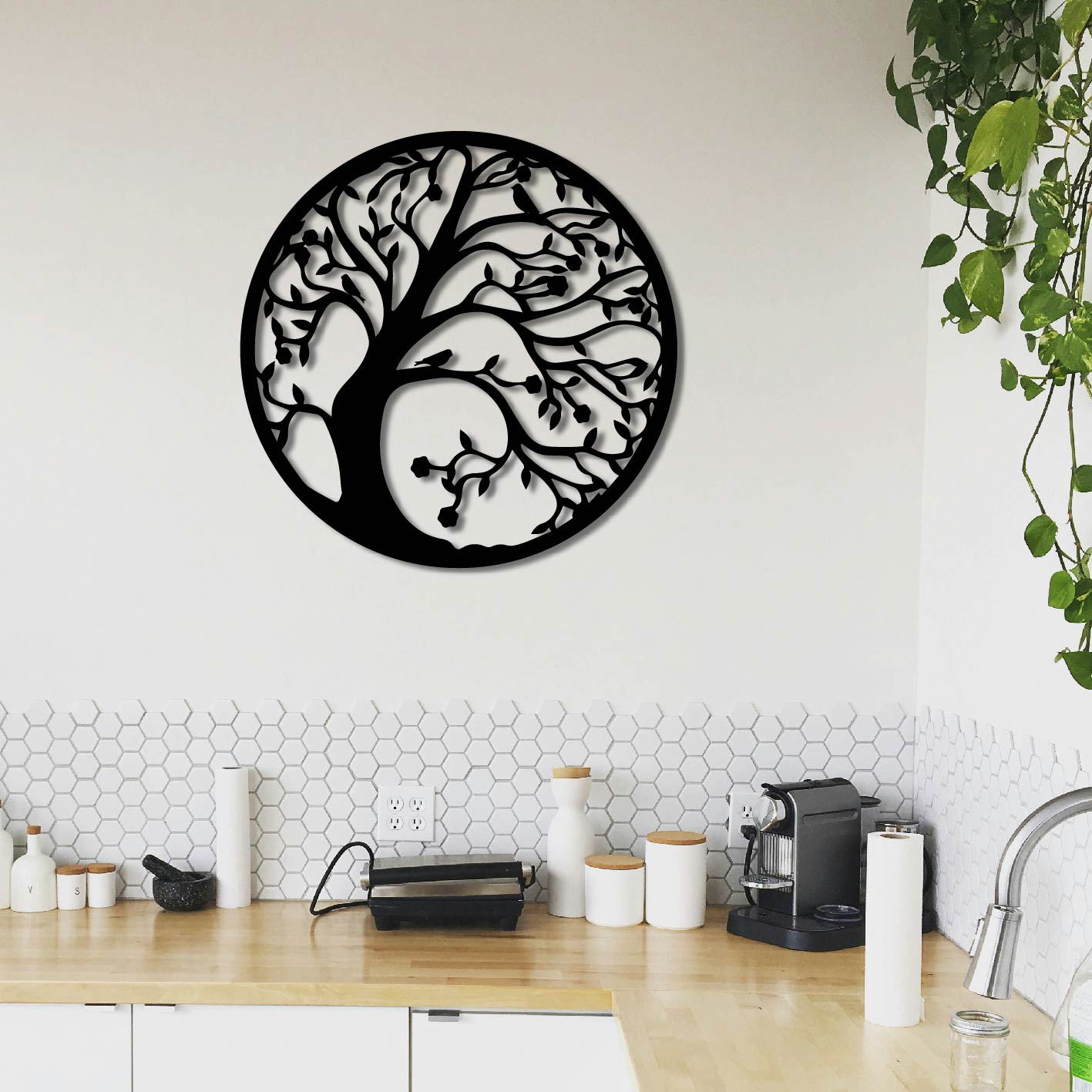 TREE OF LIFE WITH BIRDS METAL WALL ART