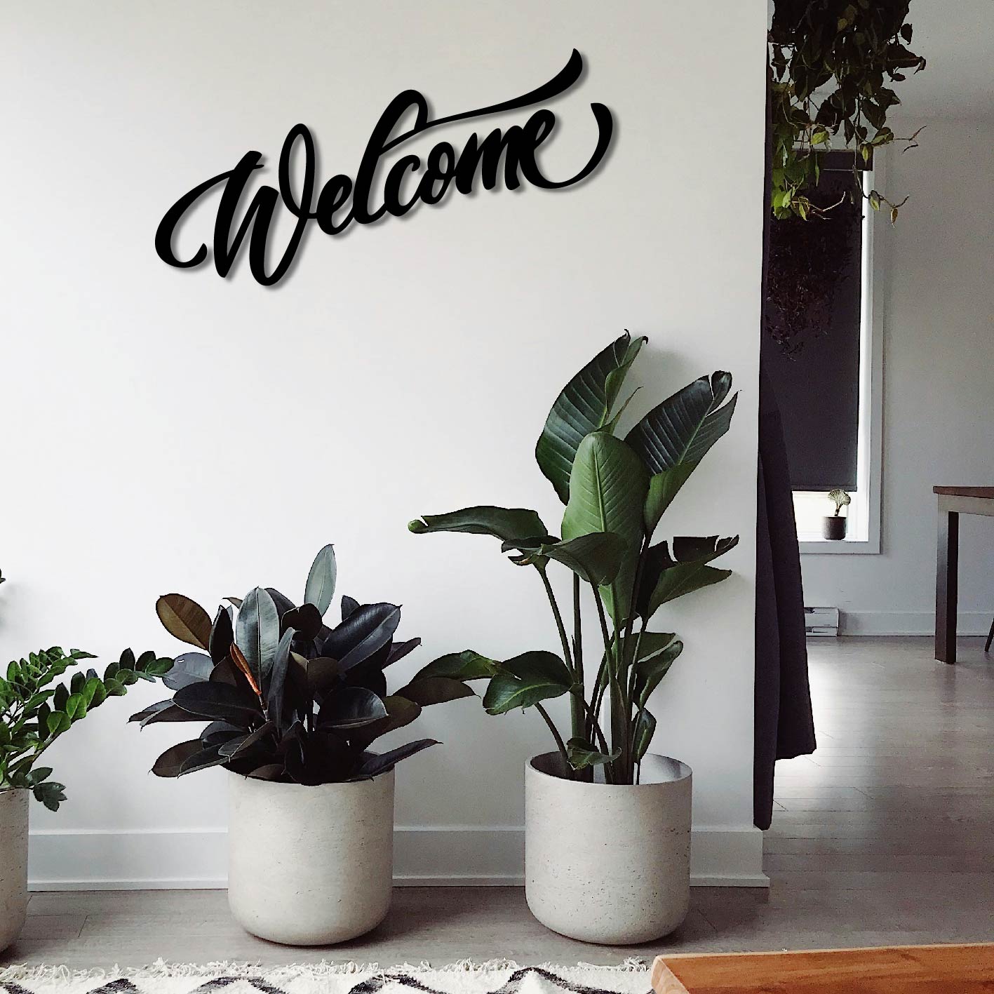 WELCOME SCRIPT SIGN METAL WALL ART