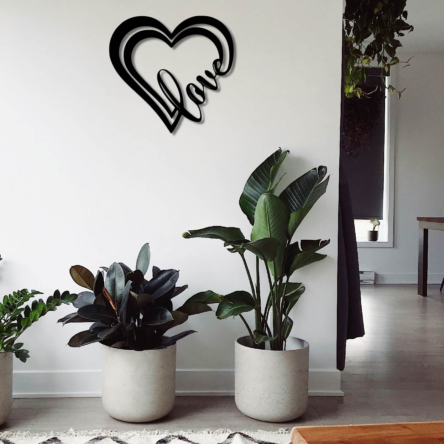 HEARTS LOVE METAL WALL ART