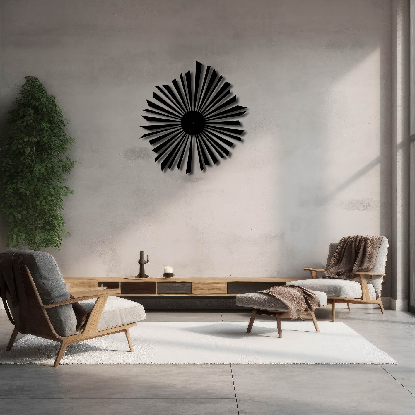 GEOMETRIC SPIKES METAL WALL ART