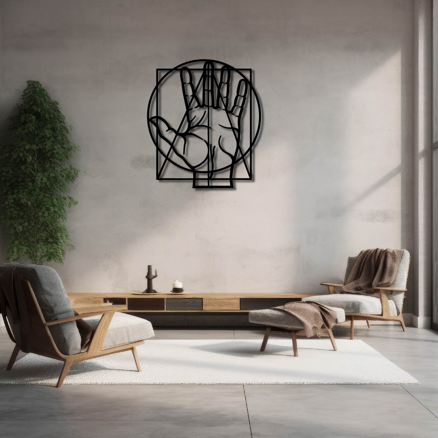 HAND LINES METAL WALL ART