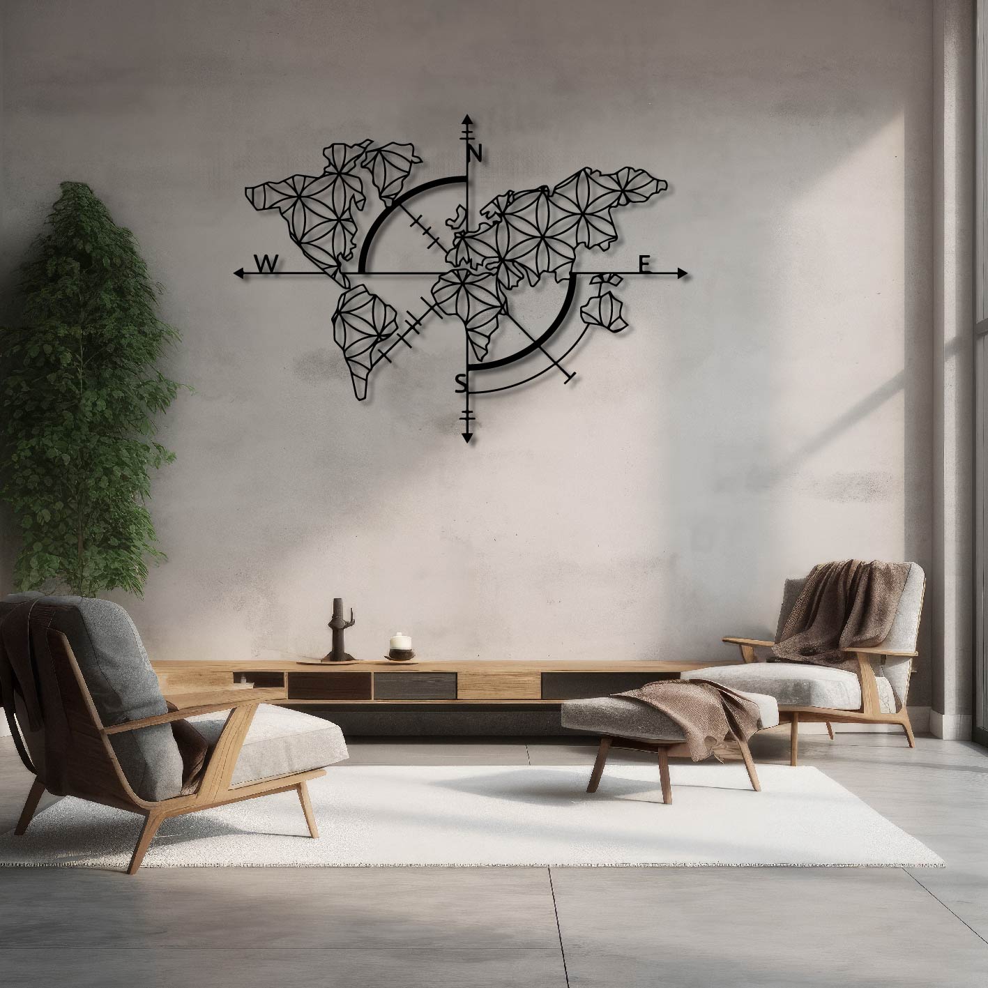 MAP OF LIFE METAL WALL ART