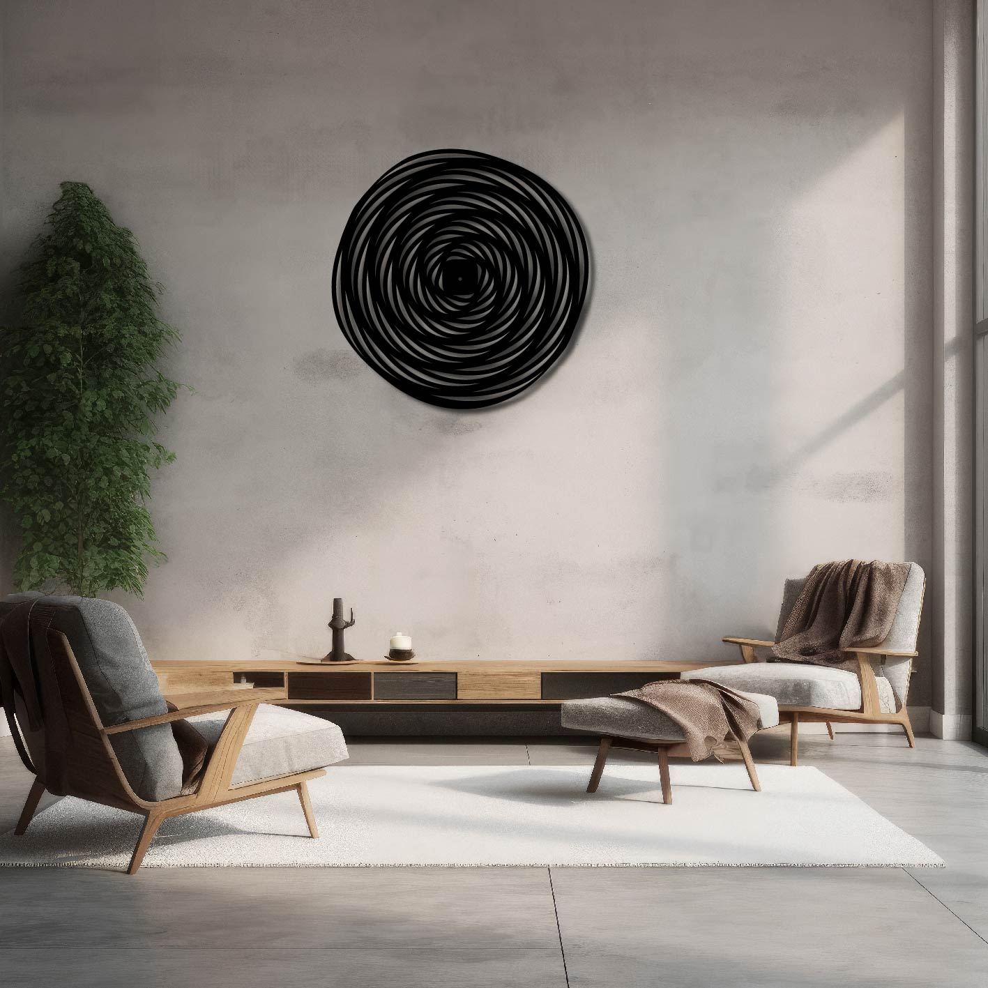 GEOMETRIC SWIRLS METAL WALL ART