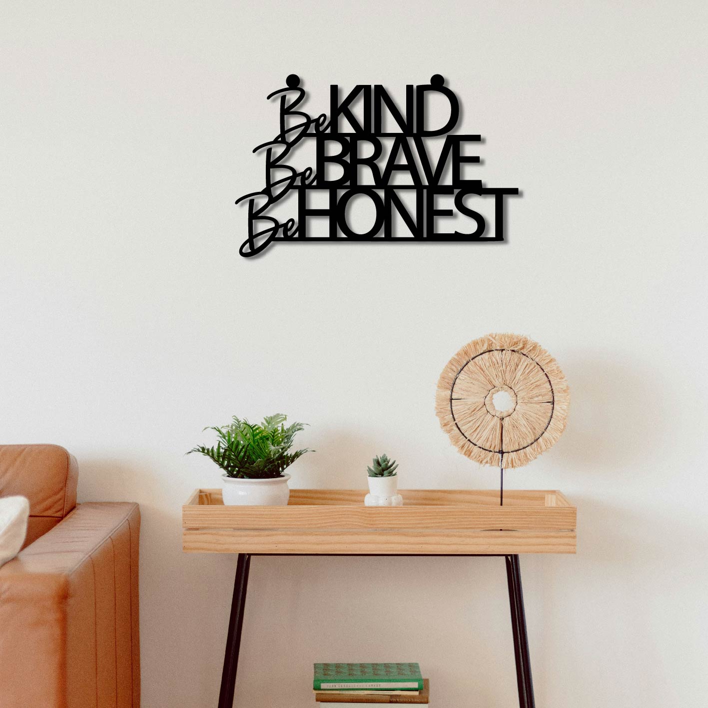 BE KIND BE BRAVE BE HONEST METAL WALL ART