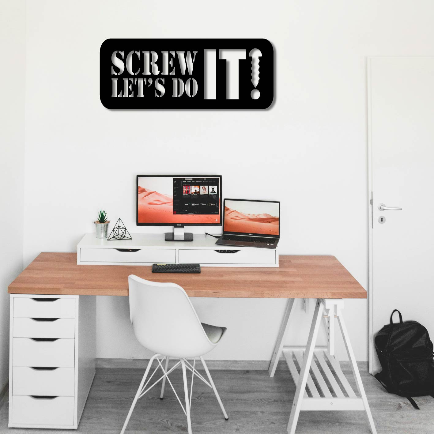 SCREW IT LET'S DO IT METAL WALL ART