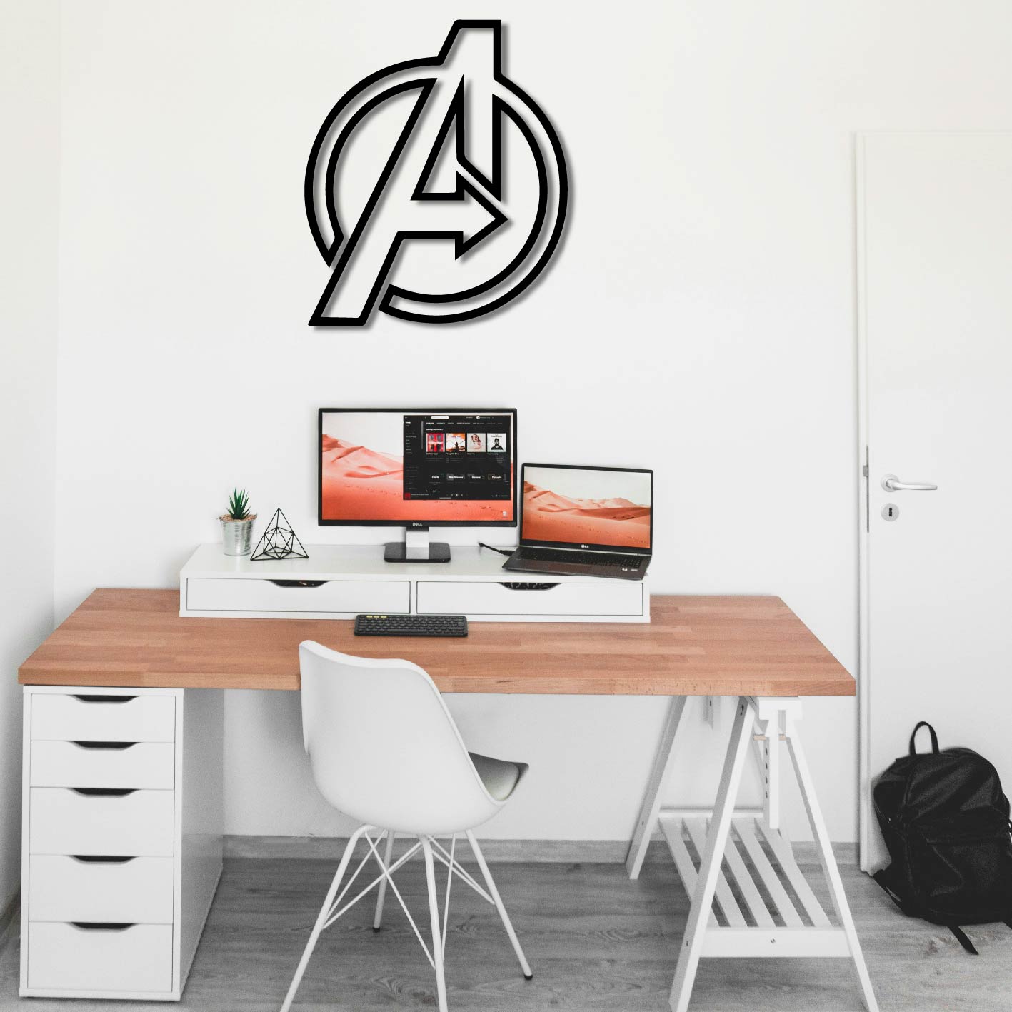 AVENGERS LOGO OUTLINE METAL WALL ART