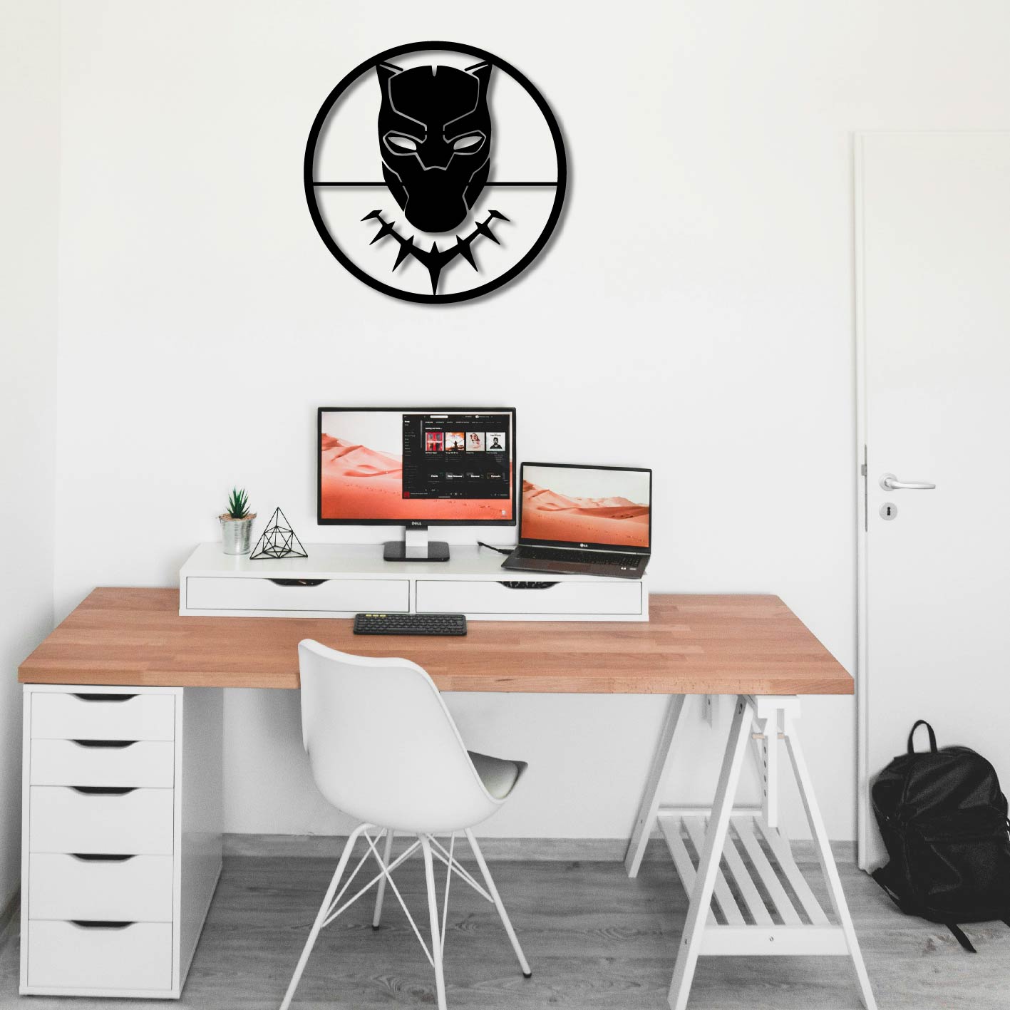 BLACK PANTHER LOGO METAL WALL ART