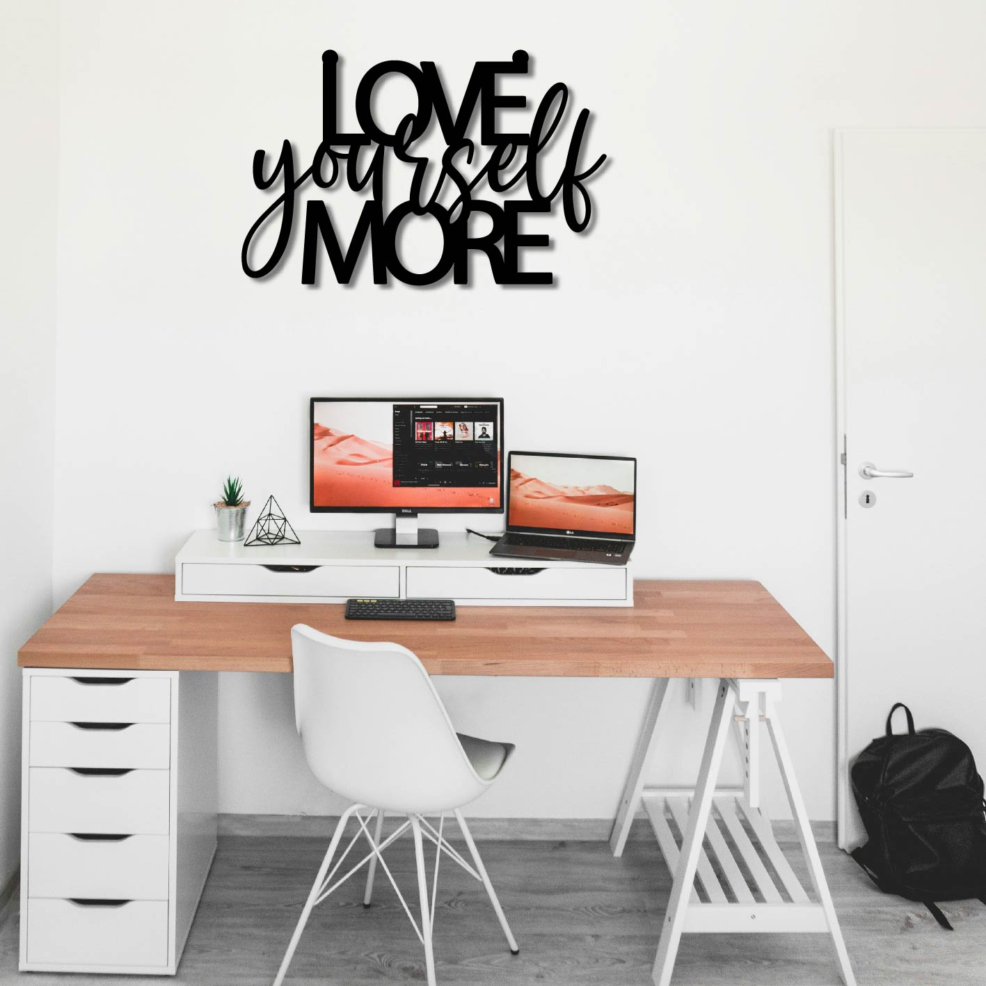 LOVE YOURSELF MORE METAL WALL ART