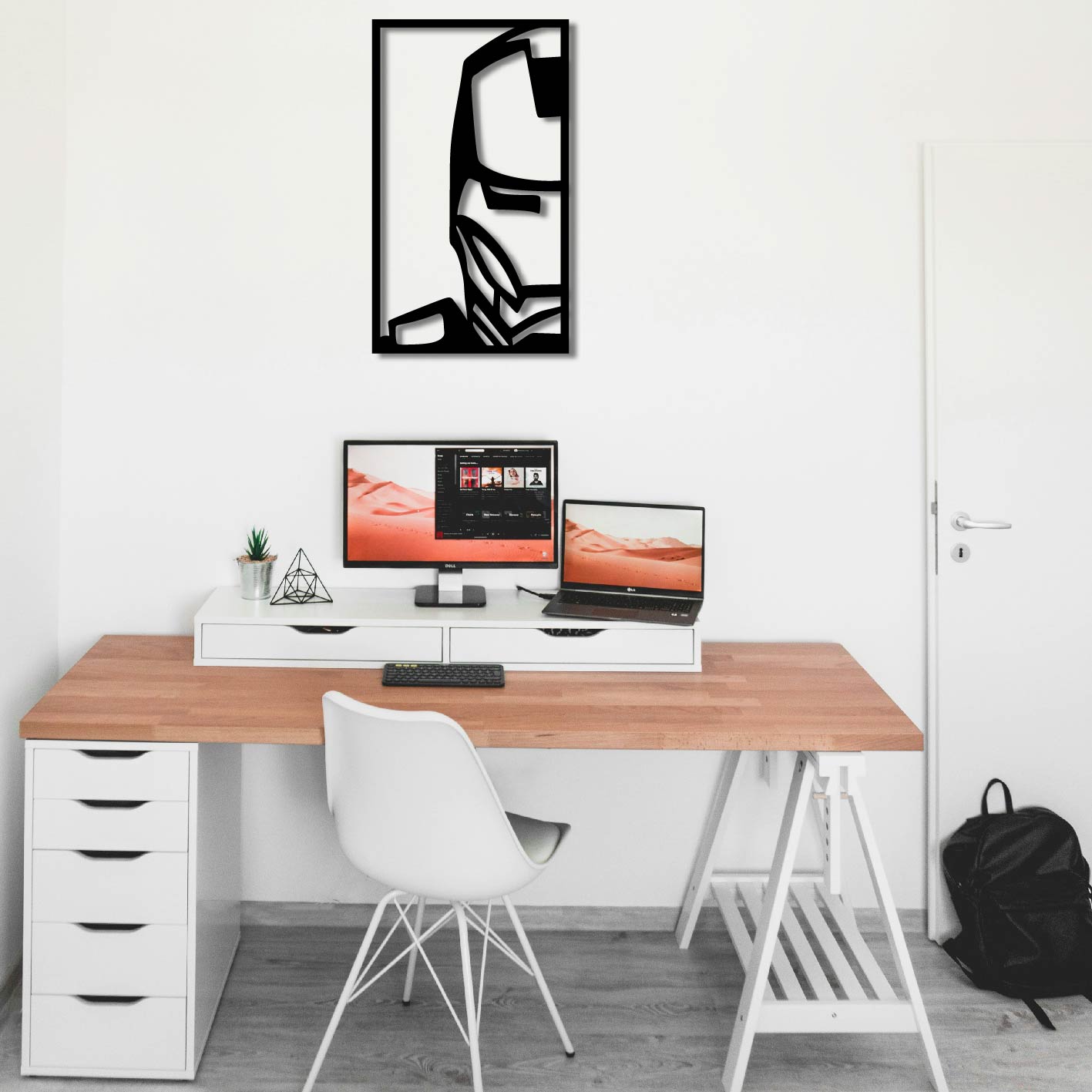 IRONMAN FACE PORTRAIT METAL WALL ART