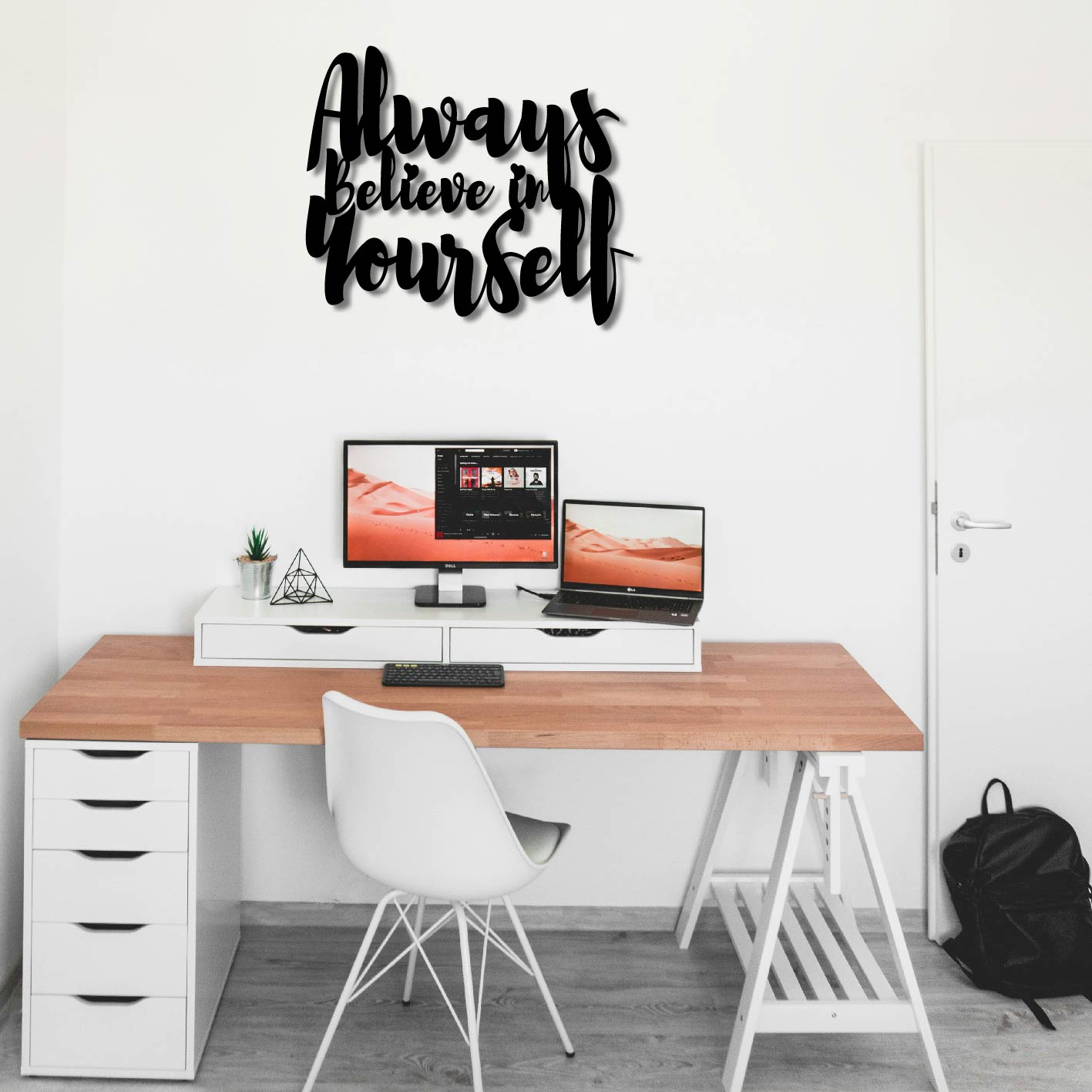 ALWAYS BELIEVE IN YOURSELF METAL WALL ART