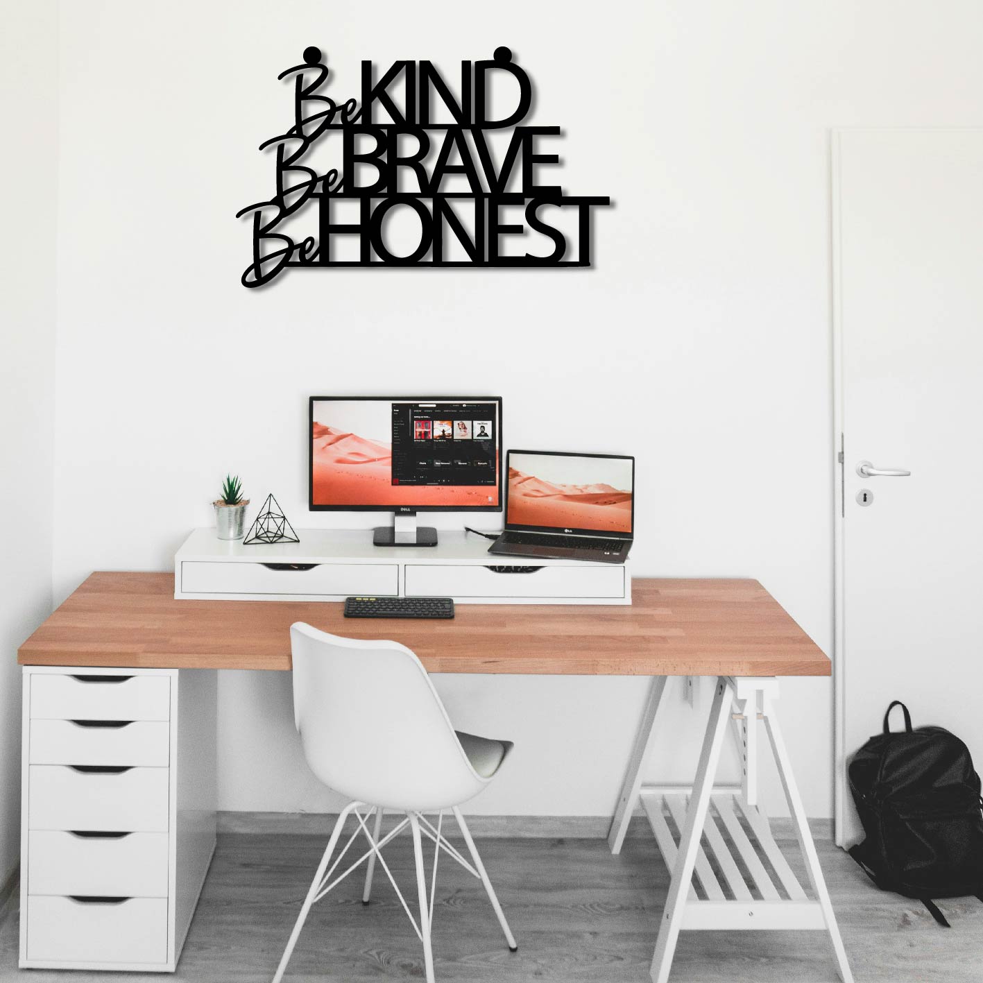 BE KIND BE BRAVE BE HONEST METAL WALL ART