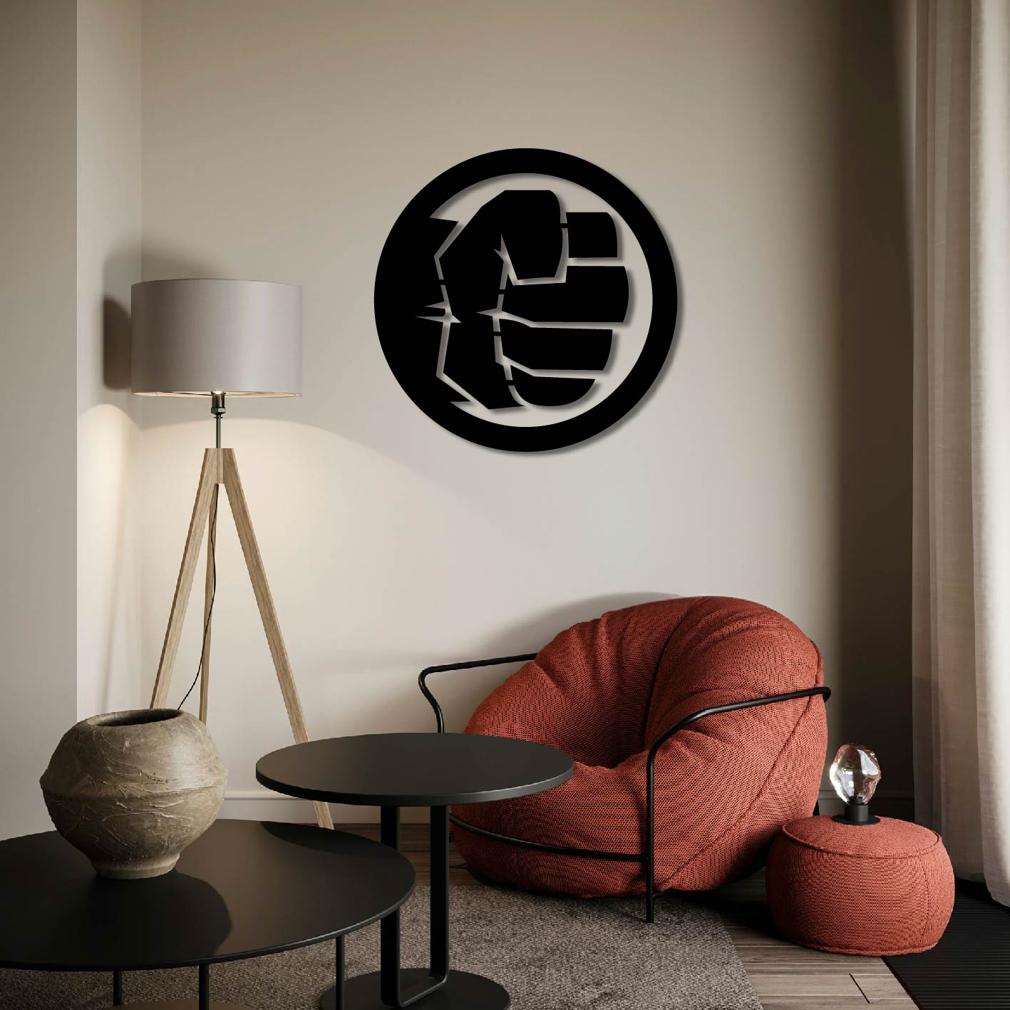 HULK SMASH LOGO METAL WALL ART