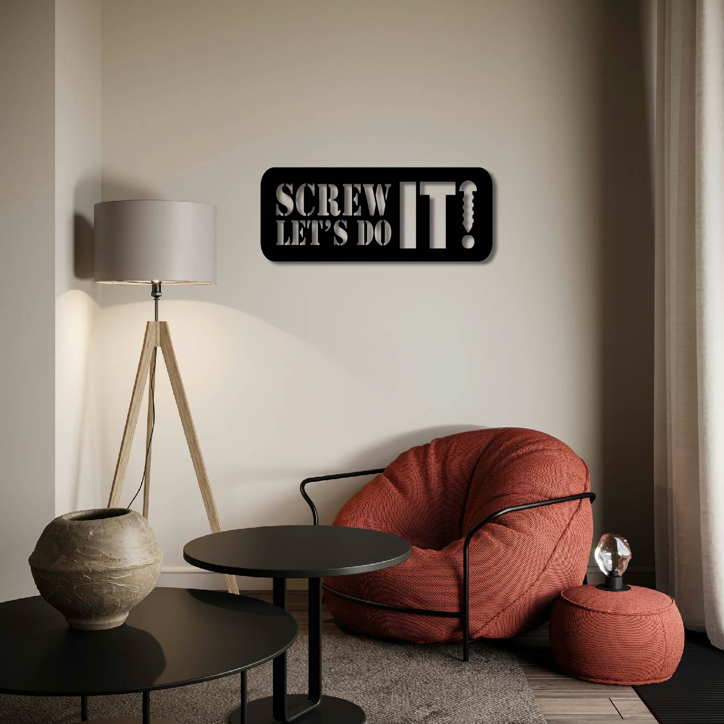 SCREW IT LET'S DO IT METAL WALL ART