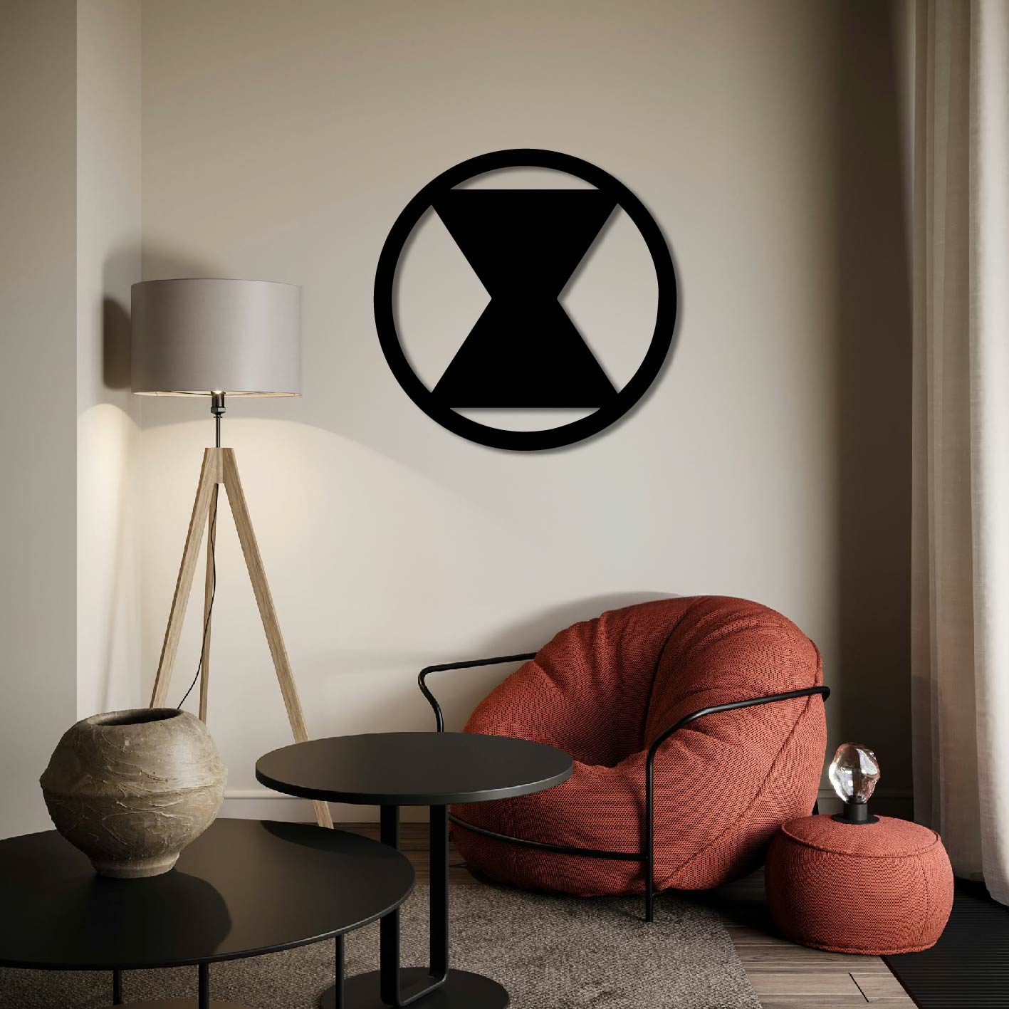 BLACK WIDOW LOGO METAL WALL ART