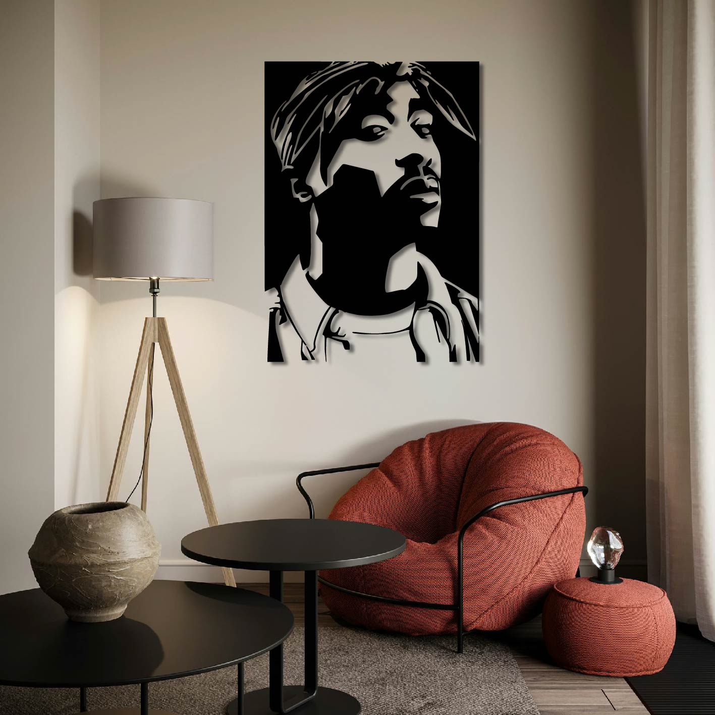 Tupac Metal Wall Art Frame