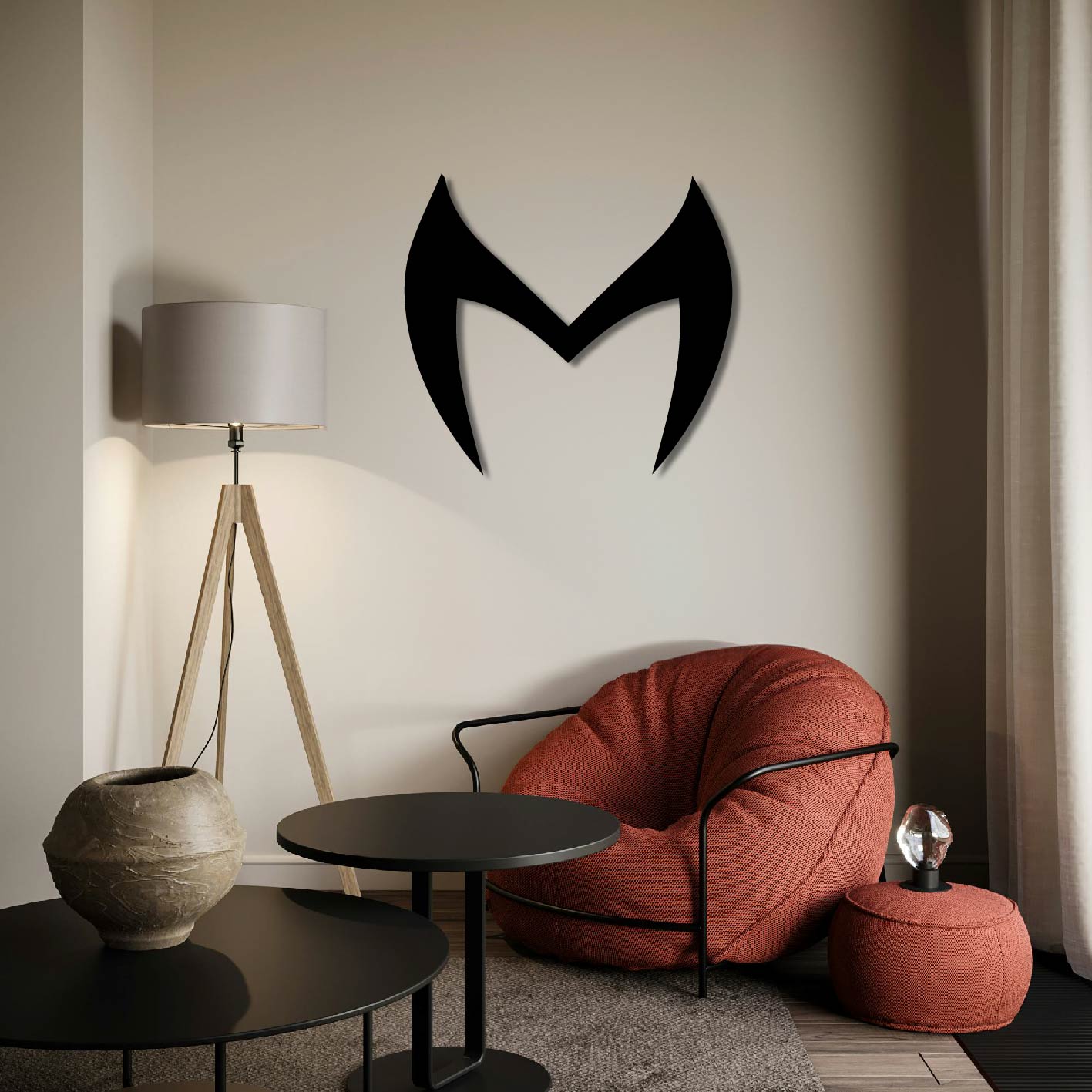 WANDA SCARLET WITCH LOGO METAL WALL ART