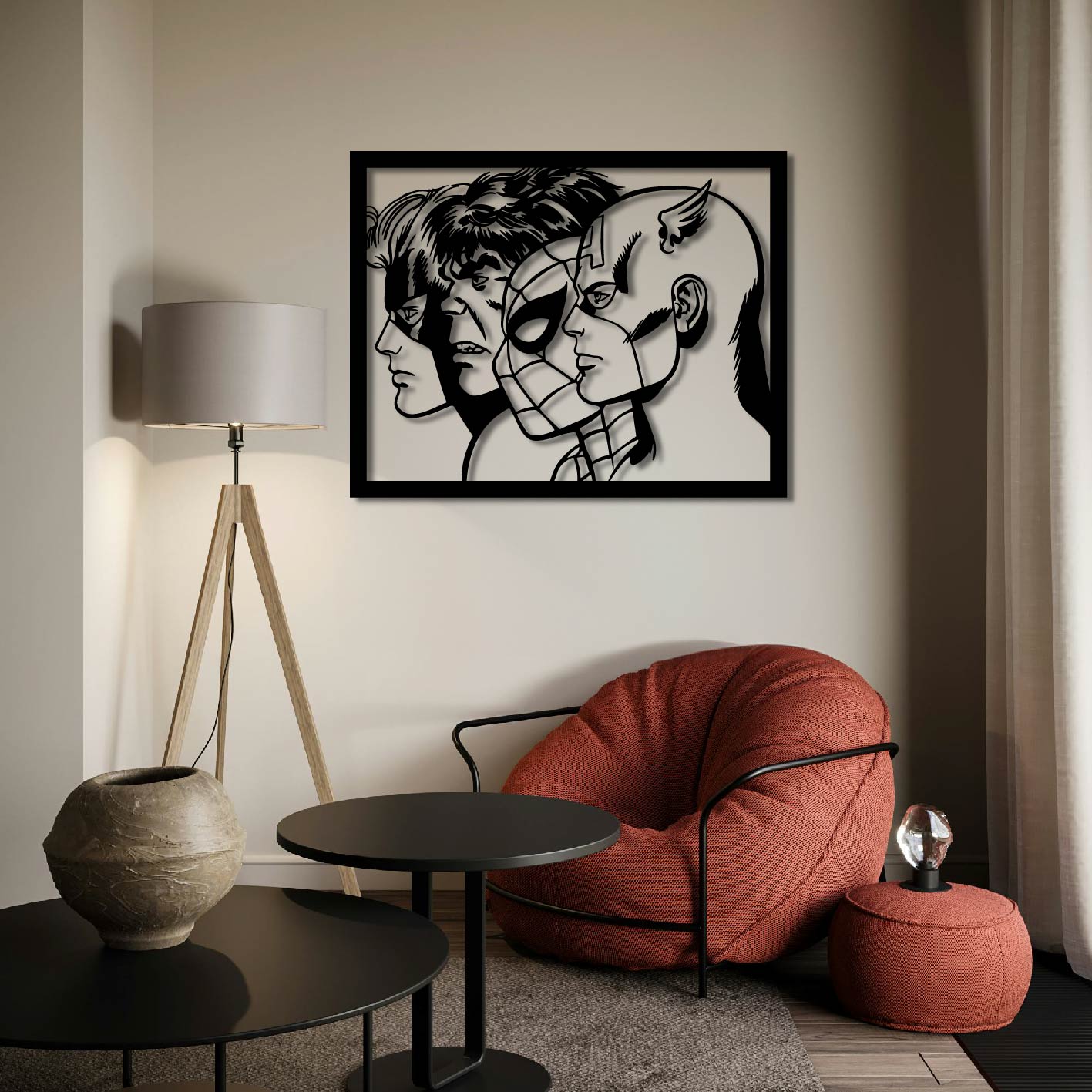 CLASSIC AVENGERS PORTRAIT METAL WALL ART
