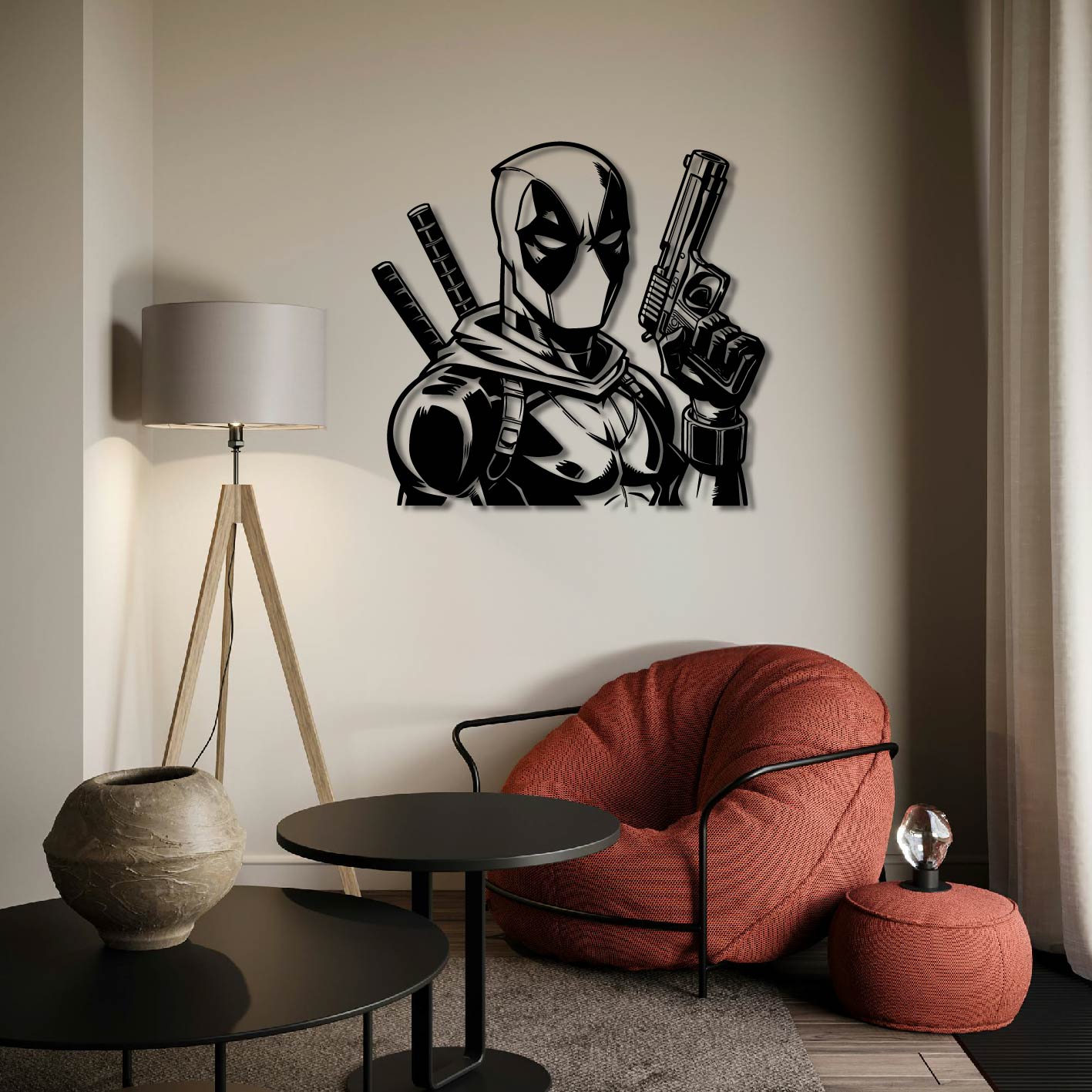 DEADPOOL GUN METAL WALL ART