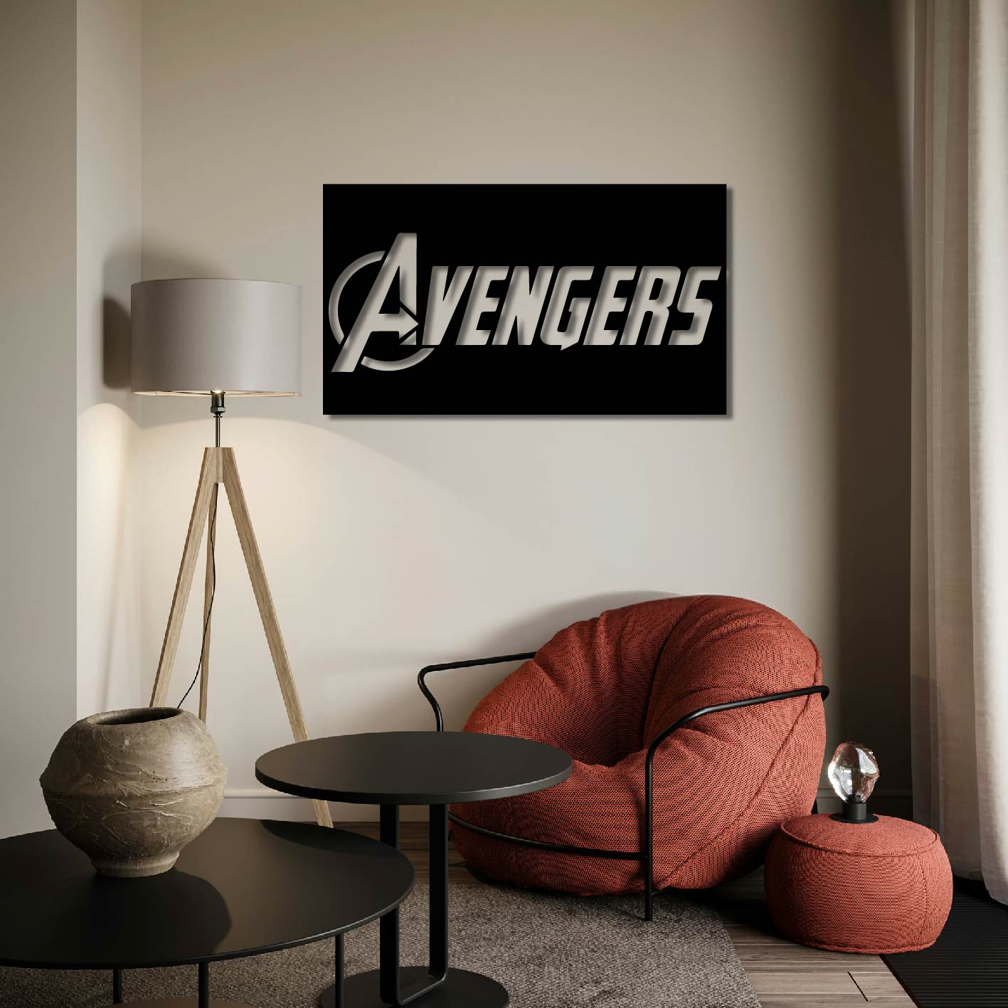 AVENGER LOGO PLATE METAL WALL ART