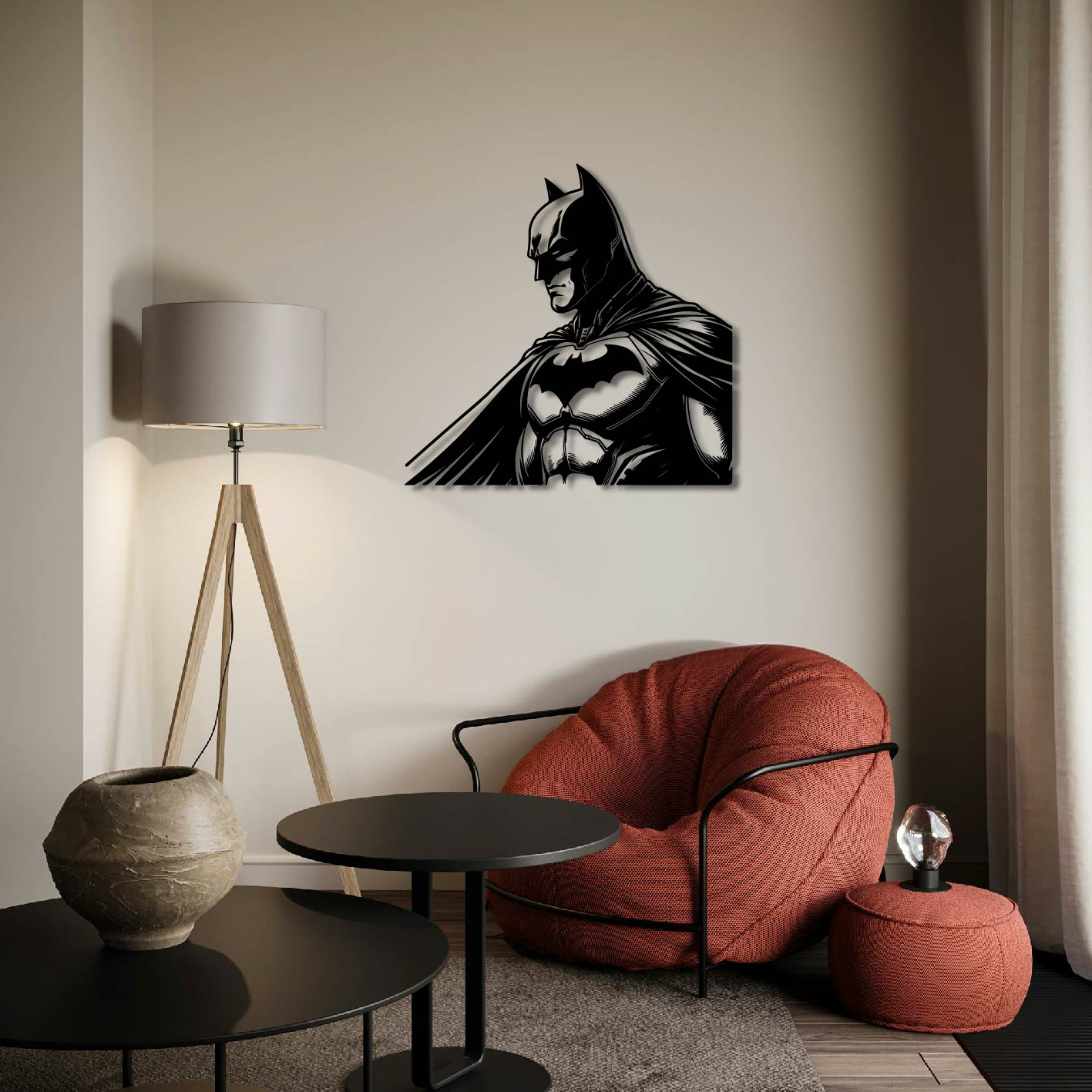 BATMAN DETAILED PORTRAIT METAL WALL ART