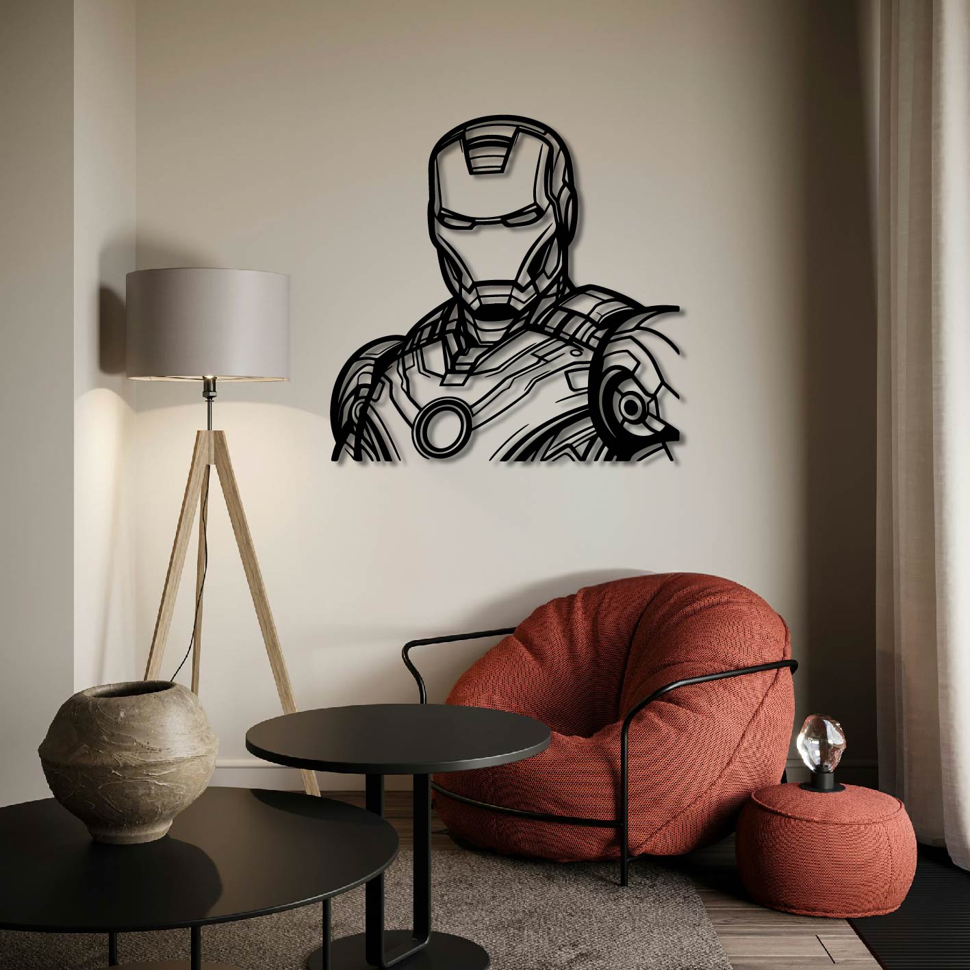 IRONMAN DETAILED PORTRAIT METAL WALL ART