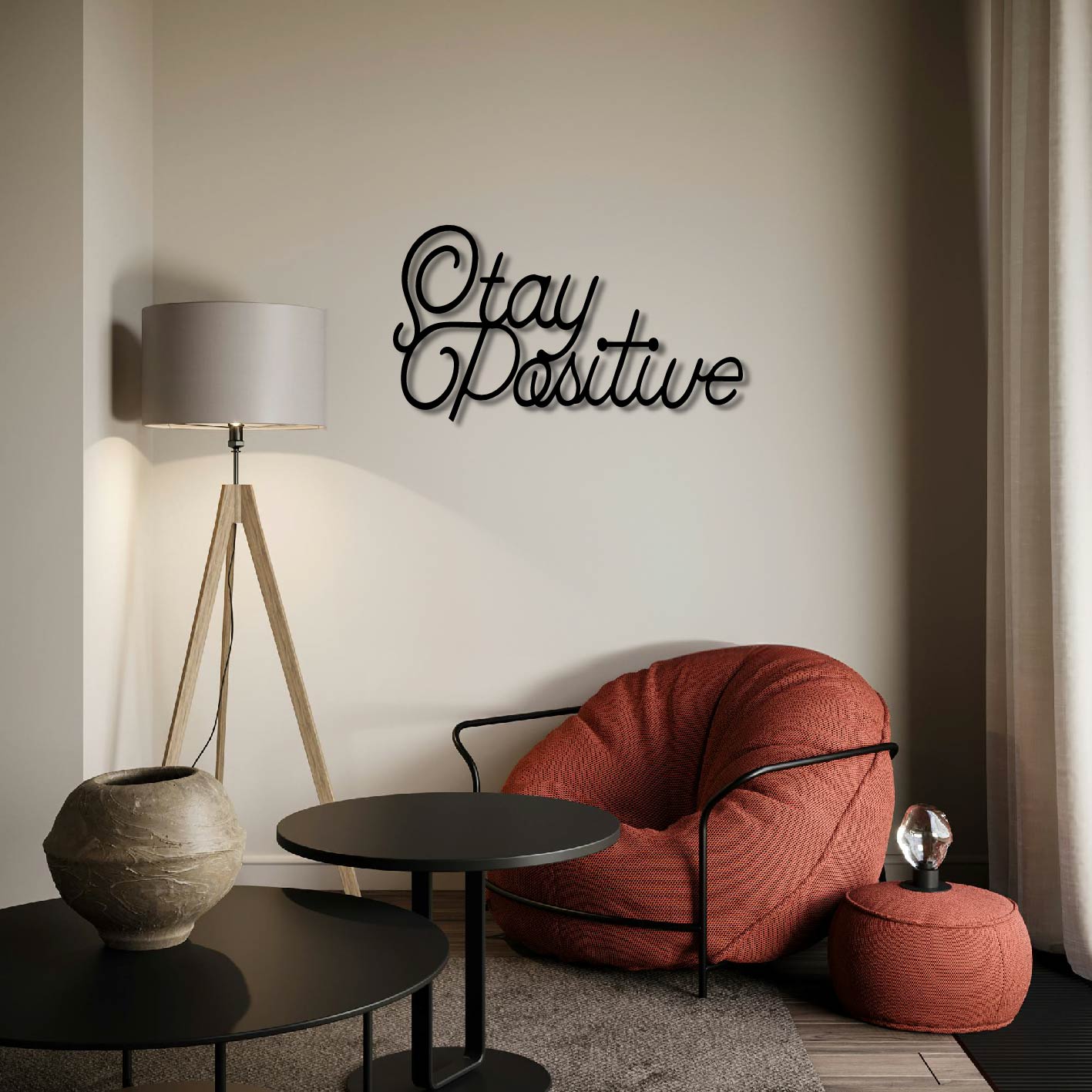 STAY POSITIVE METAL WALL ART