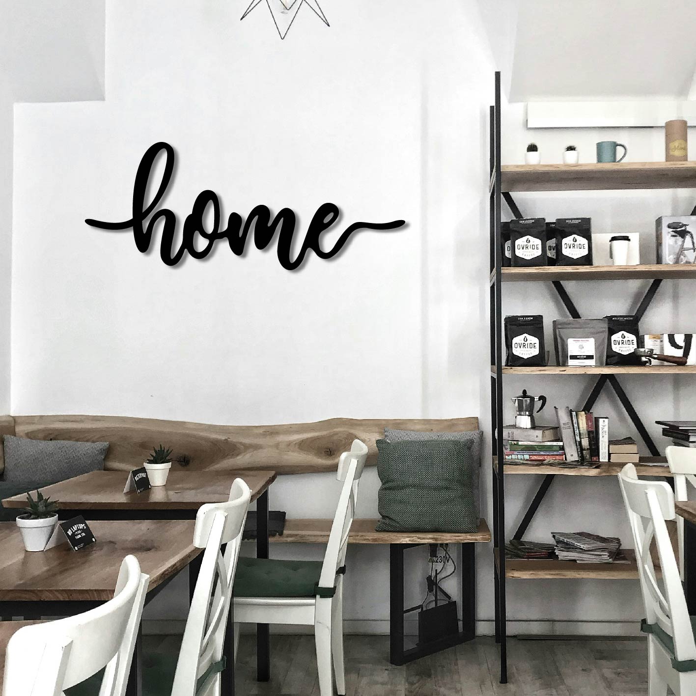 HOME SCRIPT SIGN METAL WALL ART