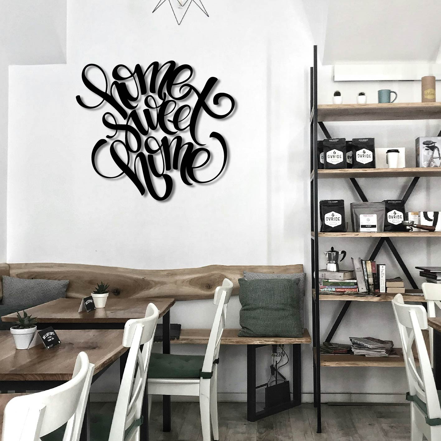 HOME SWEET HOME SCRIPT METAL WALL ART