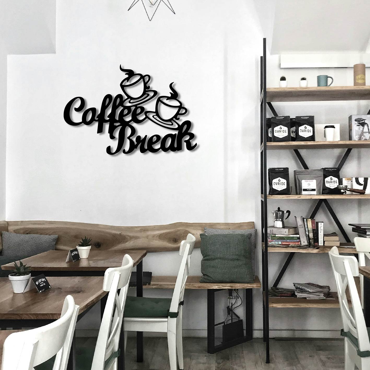 COFFEE BREAK SIGN METAL WALL ART