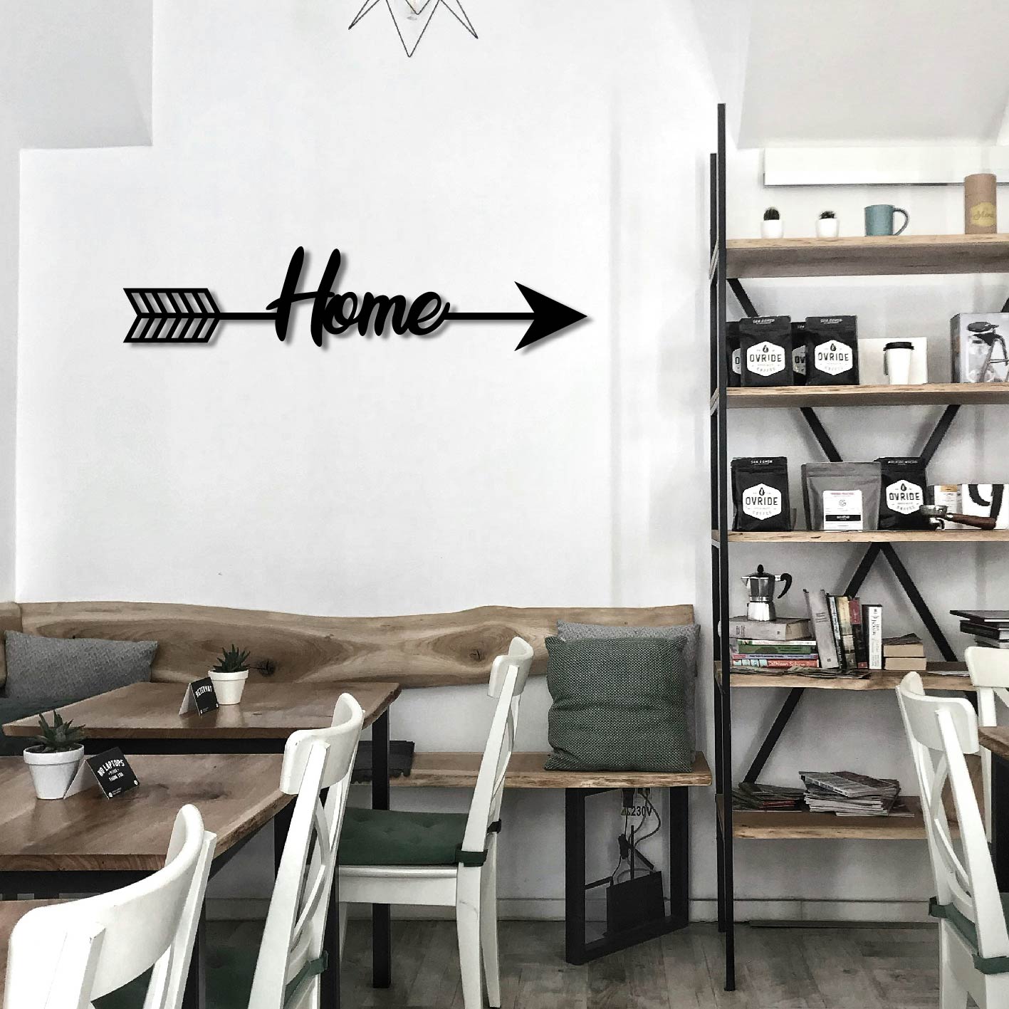 HOME ARROW SIGN METAL WALL ART