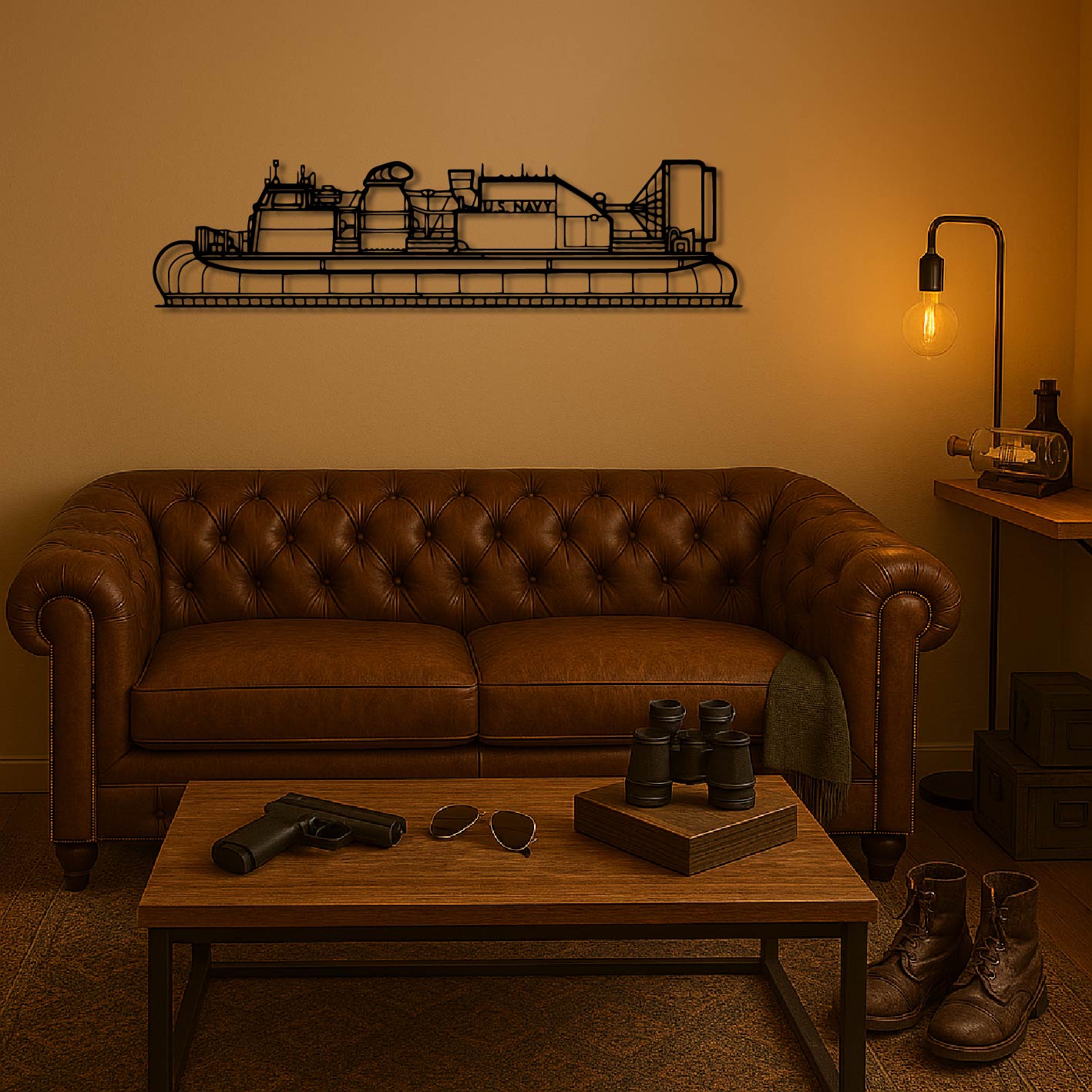 LANDING CRAFT AIR CUSHION METAL WALL ART