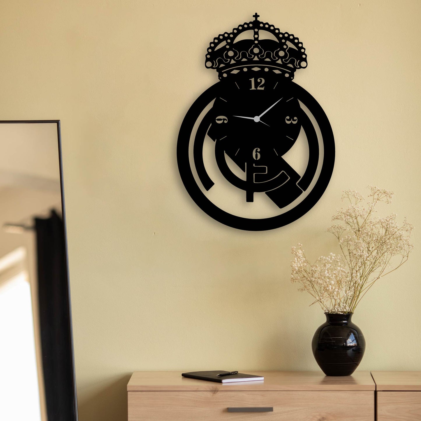 REAL MADRID CLOCK METAL WALL ART